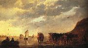 CUYP, Aelbert Herdsman with Cows by a River dfg oil
